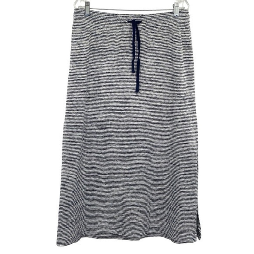 Woolworths Cotton Navy Stripe Drawstring Midi Skirt